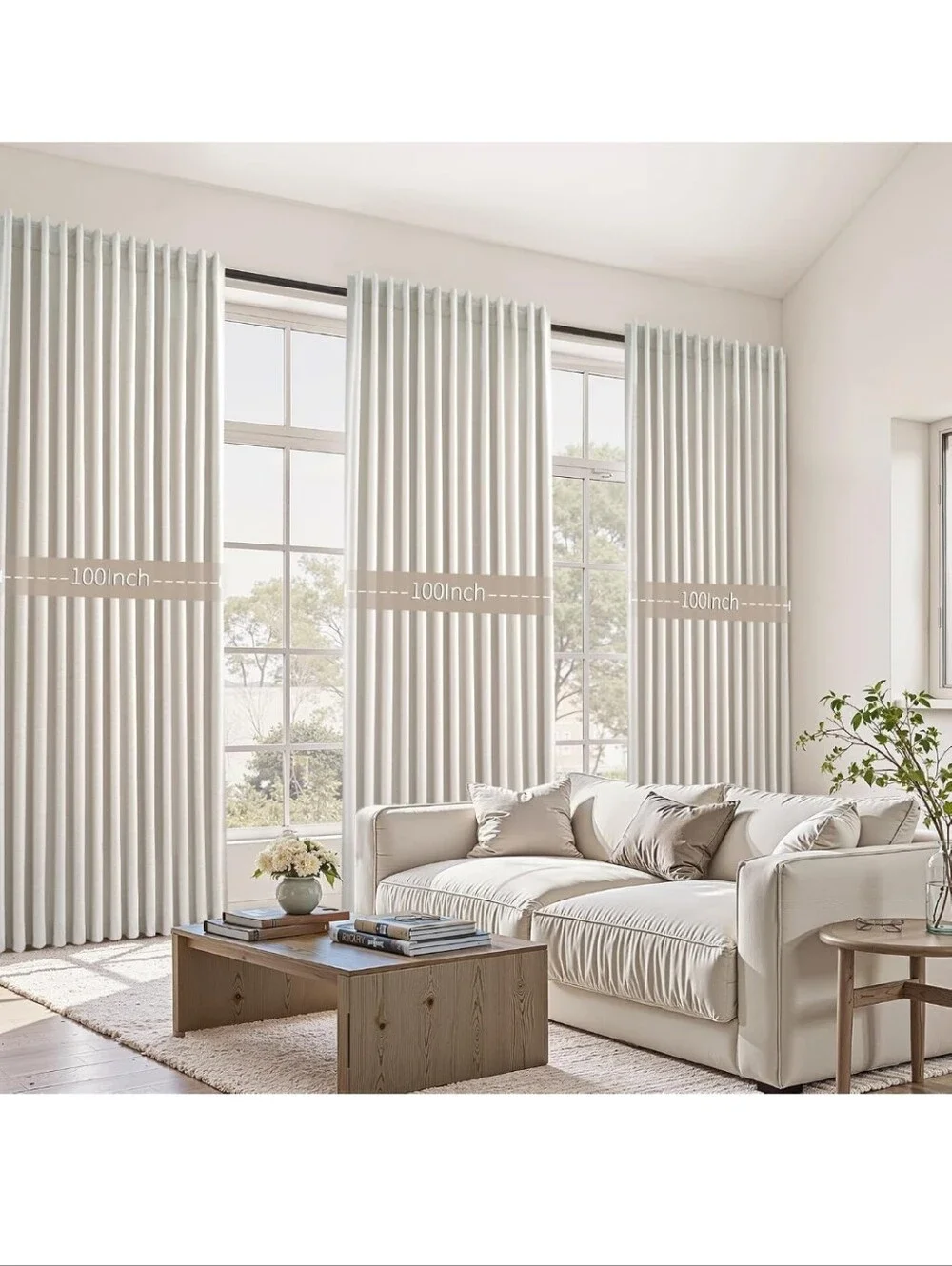 NWT Extra Wide 100 Inch Length Blackout Curtains & Drapes 90 Inches Long 2 Panel